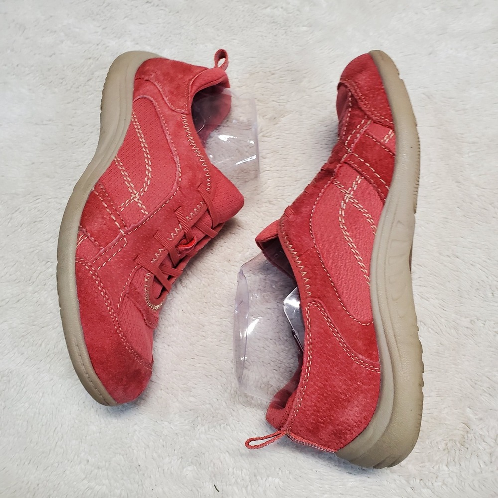 Earth Spirit Pink Coral Suede Leather Sneaker Shoes 7.5 Boho Casual Cottagecore - Picture 3 of 7